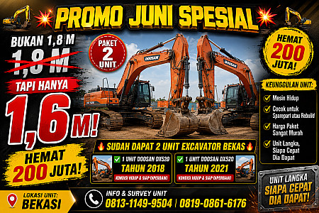JUNI TURUN HARGA, MURAH BENER.....EXCAVATOR DOOSAN DX520 BEKAS