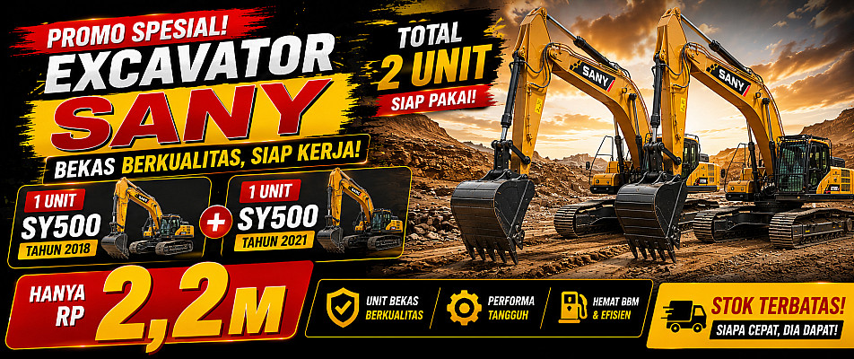 PROMO JUNI GILA!!! TURUN HARGA LAGI JADI 1,9M HARGA TERMURAH EXCAVATOR BEKAS SANY SY500H
