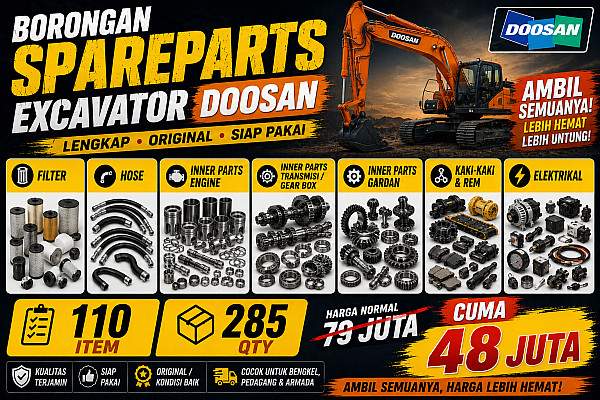 ALAT BERAT DOOSAN PARTS ... HARGA MURAH!!! DAPATKAN BANYAK ITEM & QTY DENGAN 48JUTA